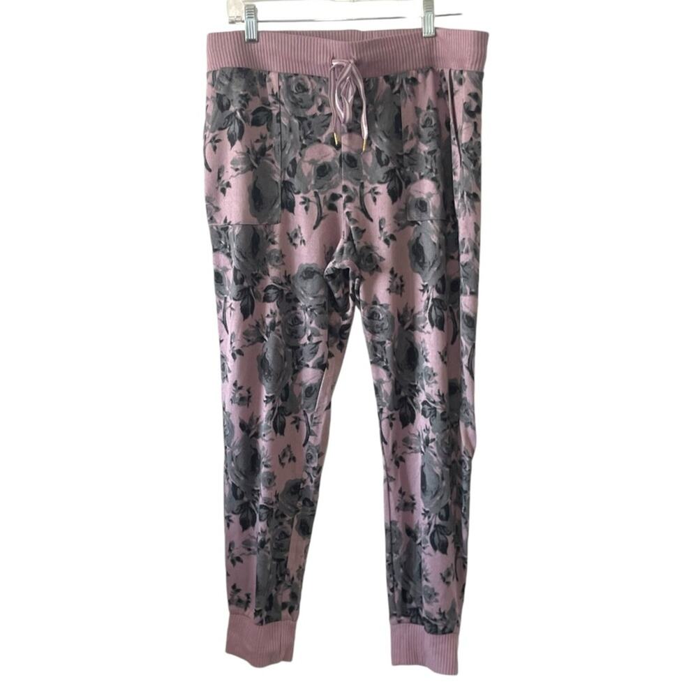 Honeydew Floral Print Jogger Pants | Pink & Gray | Size Large